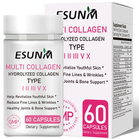 Capsules de collagène ESUNM en bouteille vue de face