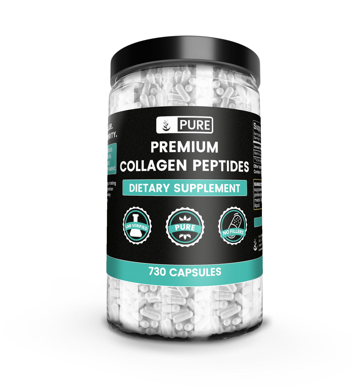 Capsules de collagène marin PURE ORIGINAL INGREDIENTS, vue de face