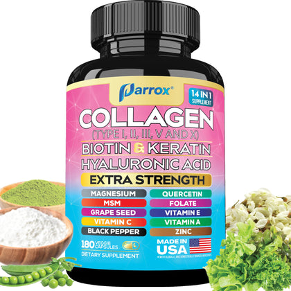 Capsules de collagène Parrox 14-en-1 vue de face