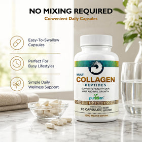 Capsules de collagène Puridian dans une main