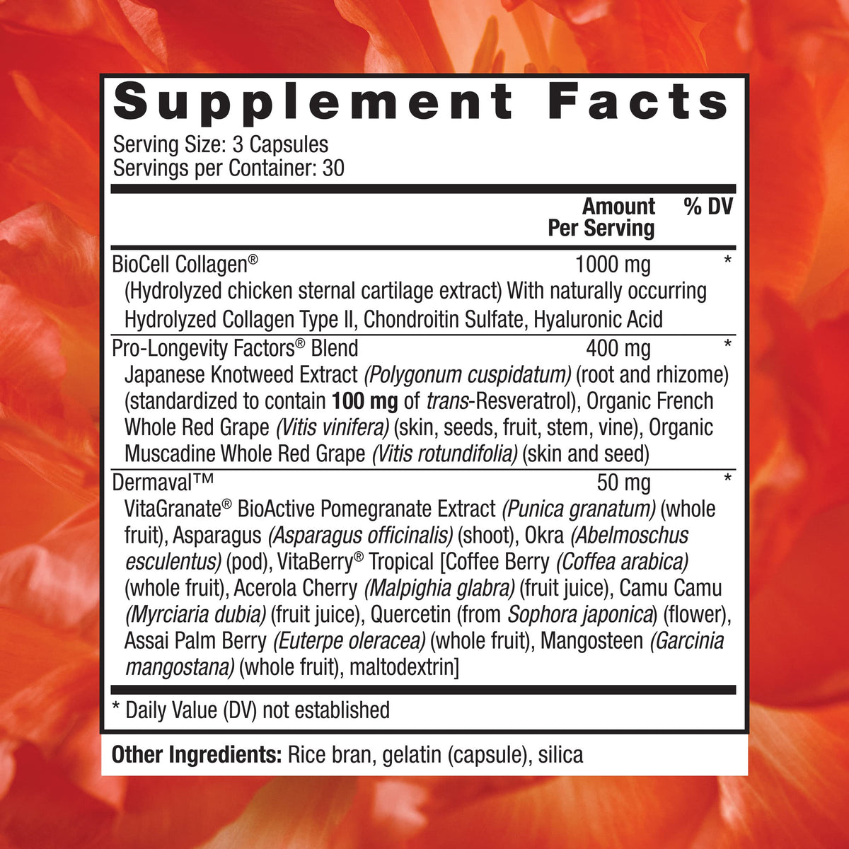 Capsules de collagène Reserveage Nutrition sur un fond blanc