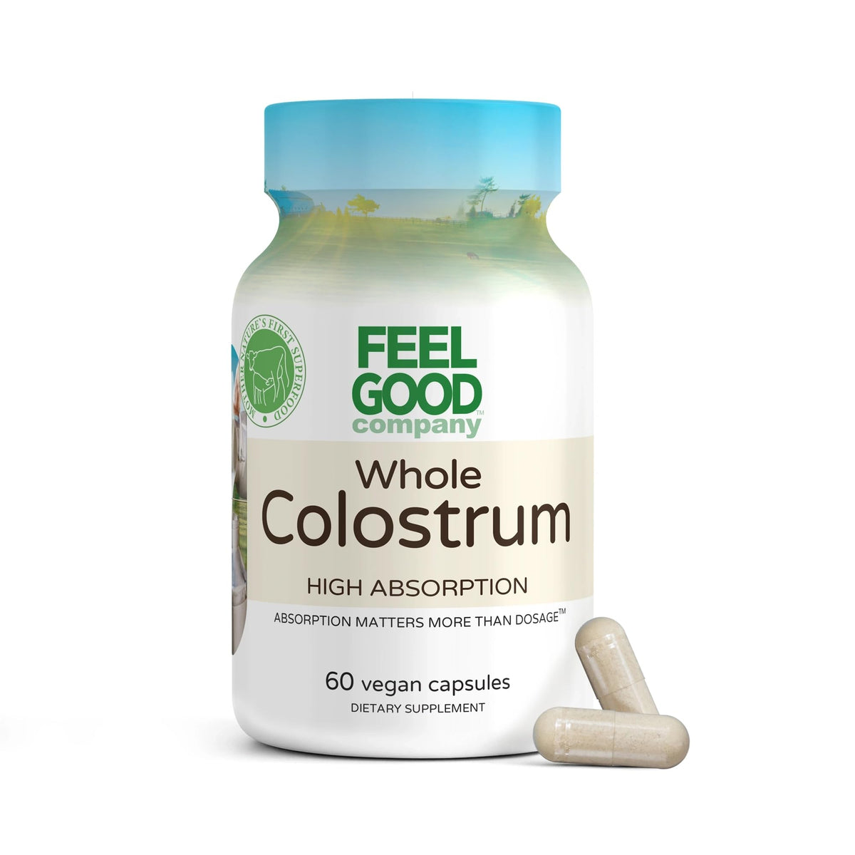 Capsules de colostrum bovin FEEL GOOD 2000mg - vue de face
