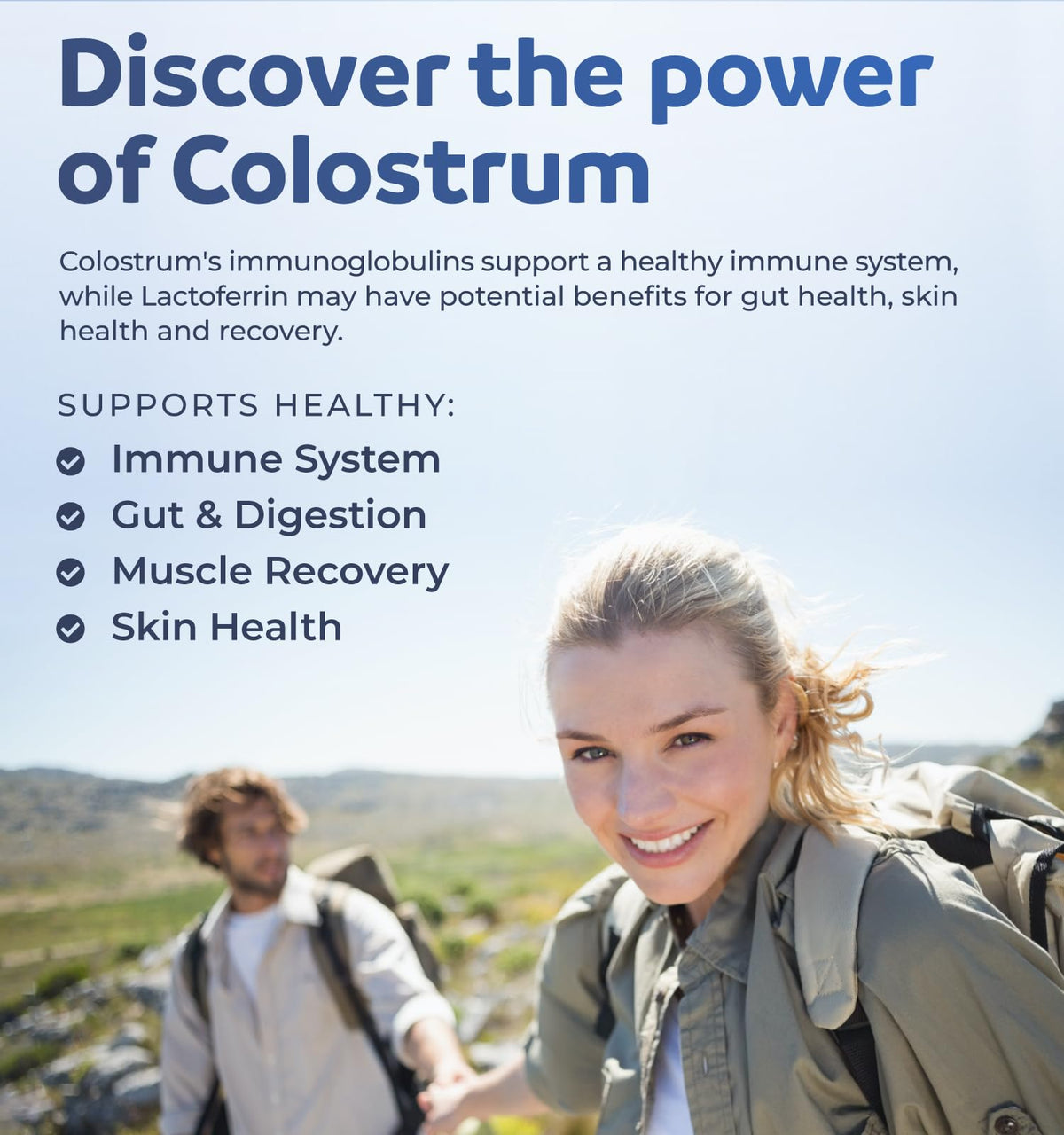 Capsules de colostrum bovin Healths Harmony sur fond blanc