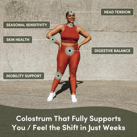 Capsules de colostrum bovin RHEASILVIA dans une main