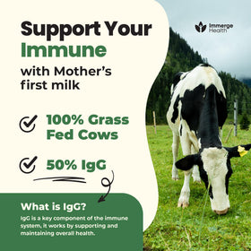 Capsules de colostrum d'ImmergeHealth.com dans une main