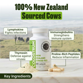 Capsules de colostrum dans un verre