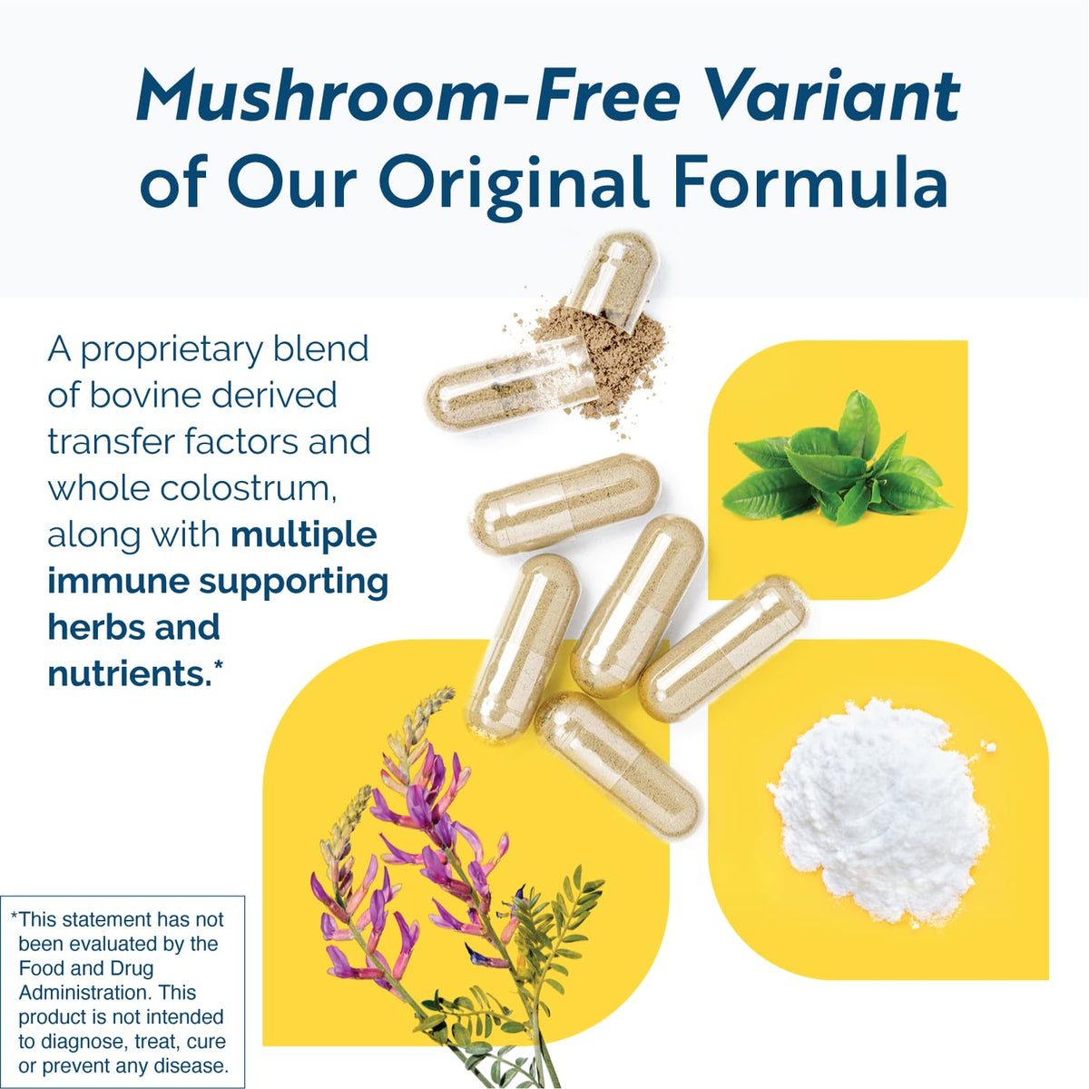 Capsules de colostrum Researched Nutritionals sur fond blanc
