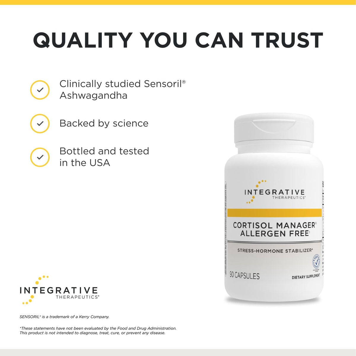 Capsules de complément alimentaire Integrative Therapeutics sur une table