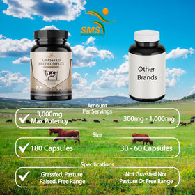 Capsules de complément alimentaire organes de boeuf, vue de près