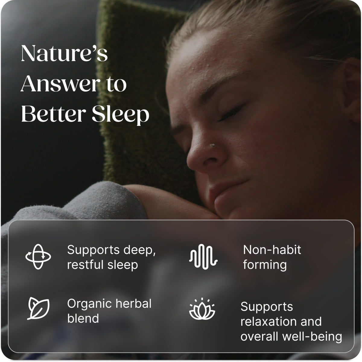 Capsules de complément alimentaire sommeil Greenworks sur une table