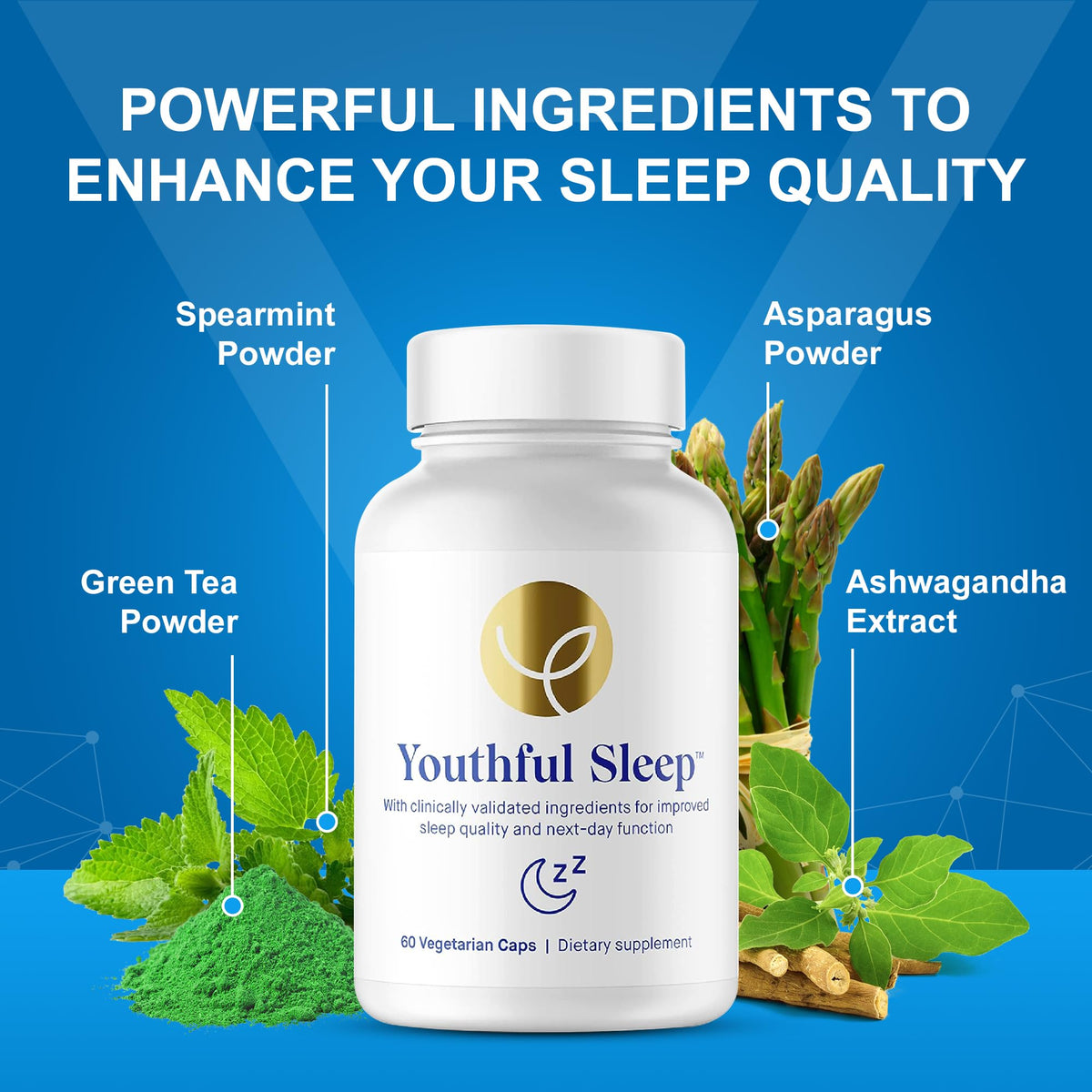 Capsules de complément alimentaire sommeil naturel sur un fond blanc