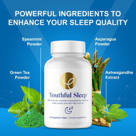 Capsules de complément alimentaire sommeil naturel sur un fond blanc