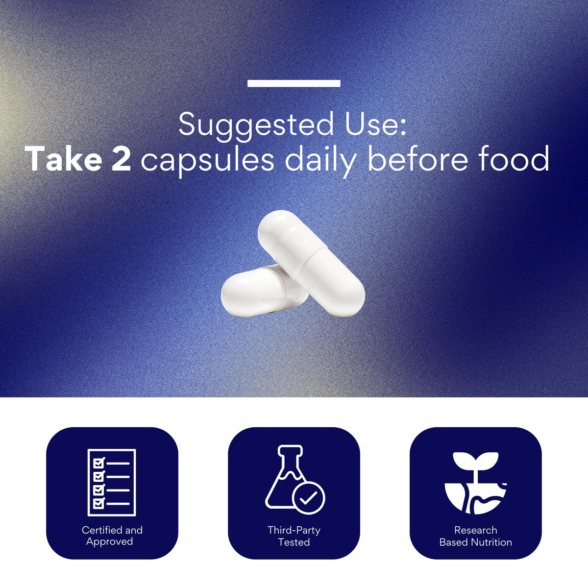 Capsules de complément alimentaire thyroïdien Research Verified sur fond blanc