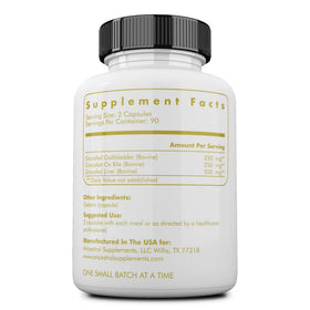 Capsules de complément alimentaire vésicule biliaire Ancestral Supplements sur fond blanc