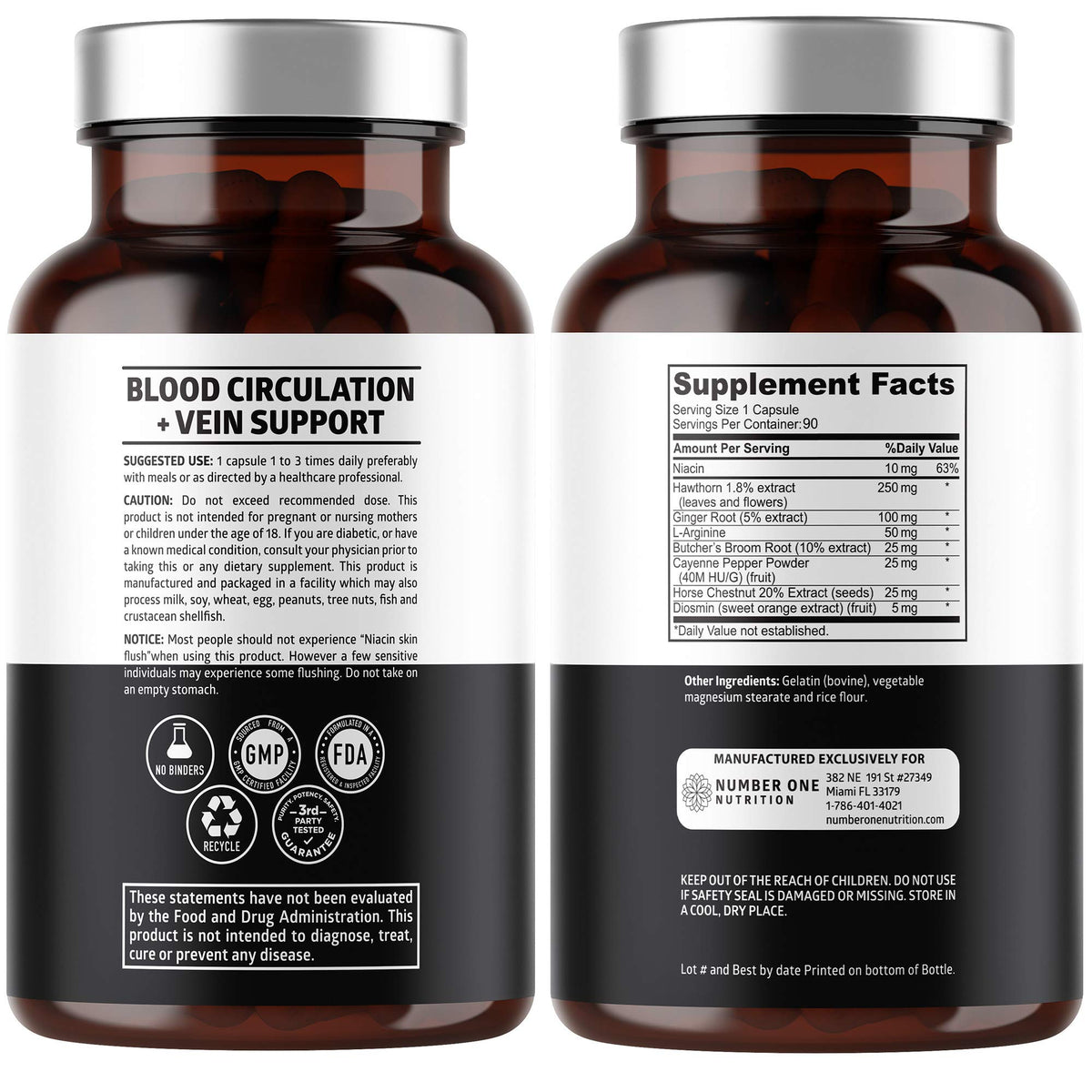 Capsules de complément circulation sanguine Number One Nutrition