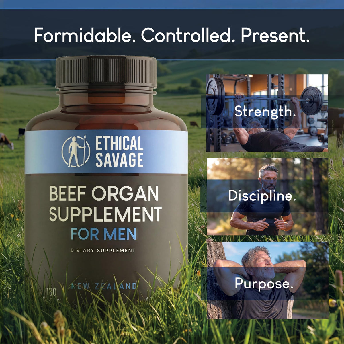 Capsules de complément Optimal Carnivore dans une main