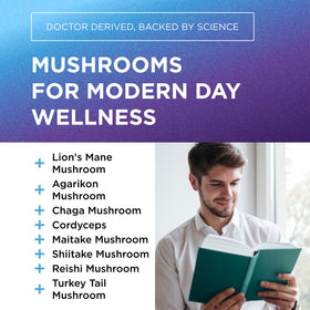 Capsules de Complexe de Champignons DR. EMIL NUTRITION sur fond blanc