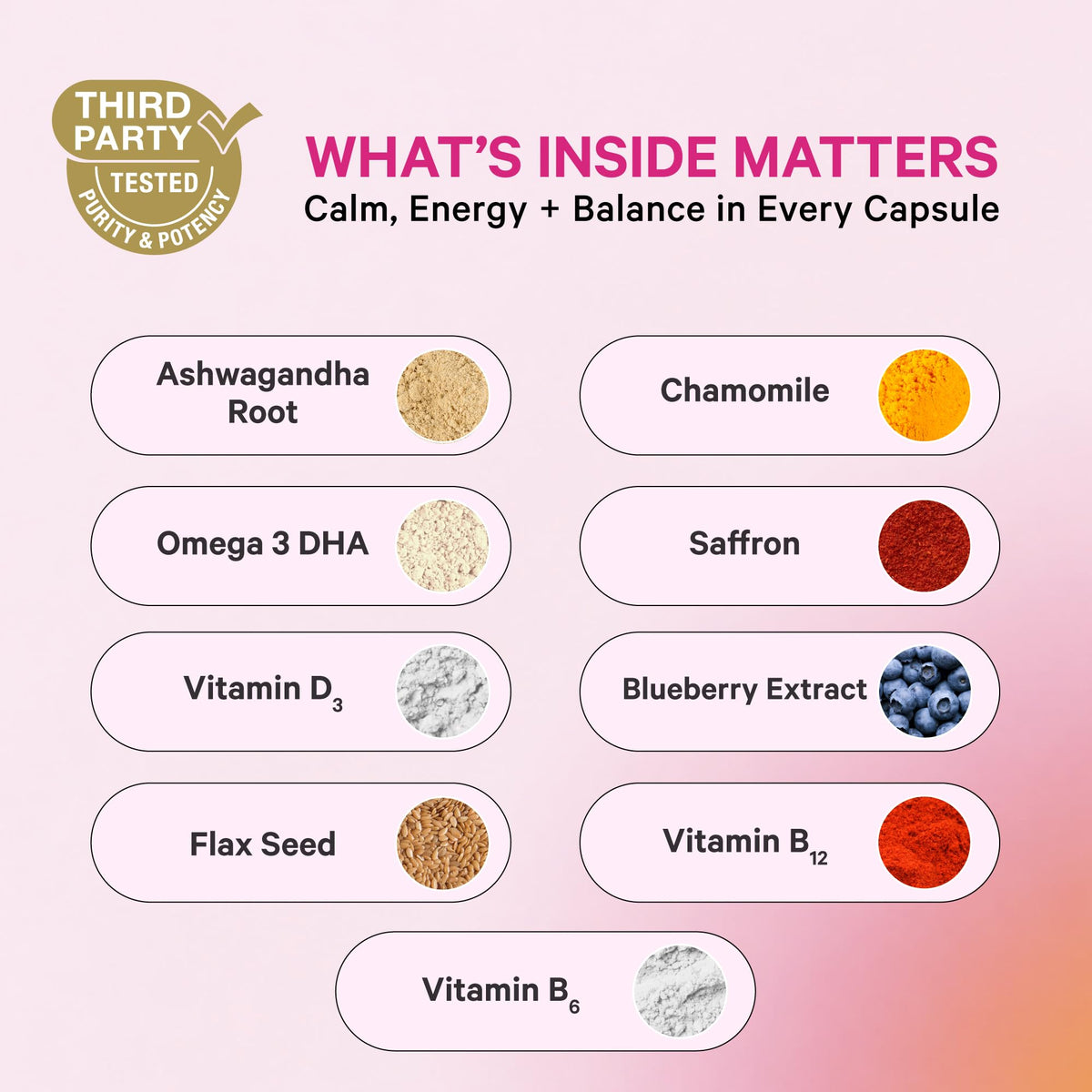 Capsules de Complexe de Cortisol Pink Stork en gros plan