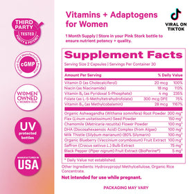 Capsules de Complexe de Cortisol Pink Stork sur une table