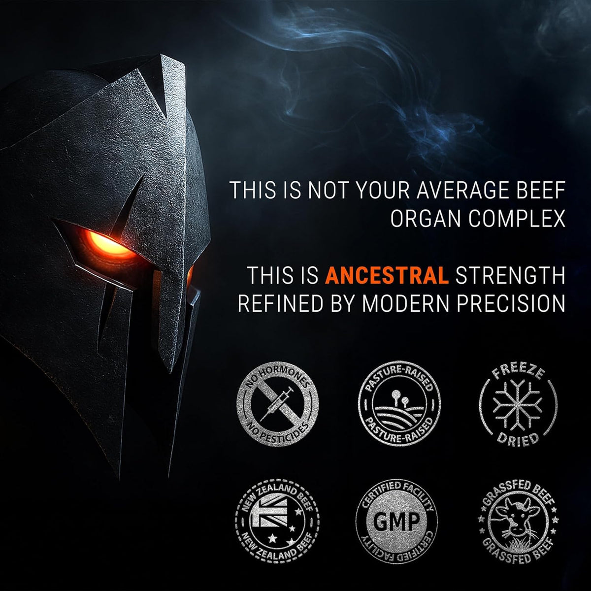 Capsules de Complexe de Glandes de Boeuf IRONCLAD NUTRITION sur une table