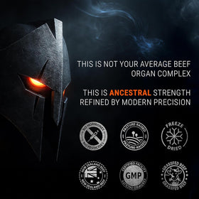 Capsules de Complexe de Glandes de Boeuf IRONCLAD NUTRITION sur une table