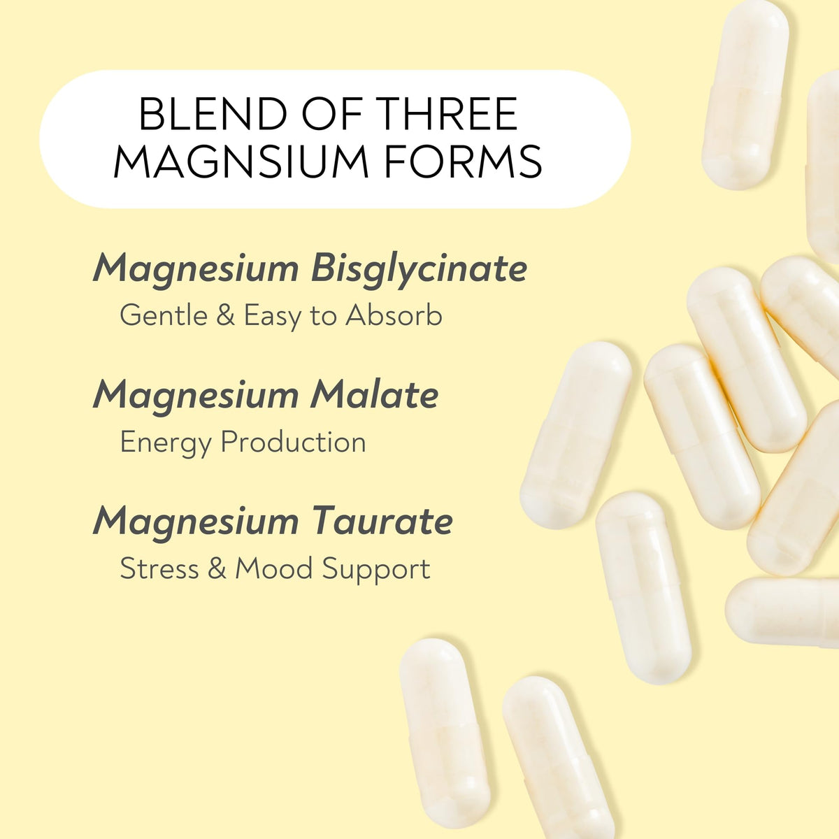 Capsules de Complexe de Magnésium Lifted Naturals sur une surface
