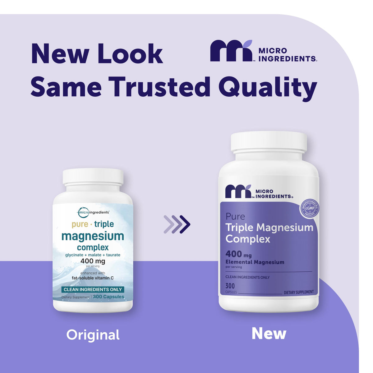 Capsules de Complexe Magnésium Pur Triple de Micro Ingredients