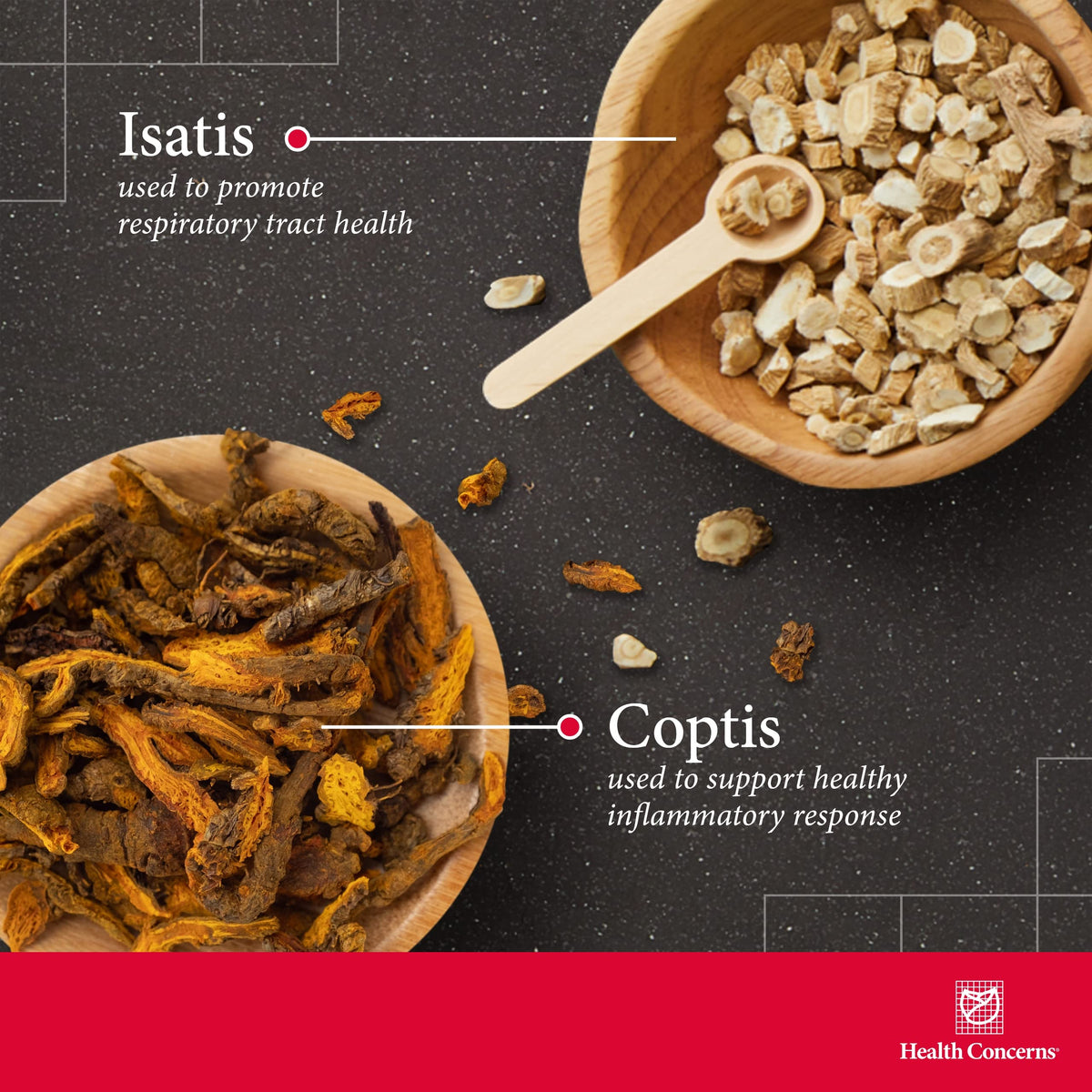 Capsules de Coptis Purge Fire sur une surface blanche