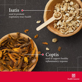 Capsules de Coptis Purge Fire sur une surface blanche