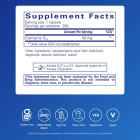 Capsules de CoQ10 Pure Encapsulations en gros plan
