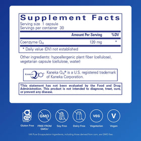 Capsules de CoQ10 Pure Encapsulations sur fond blanc