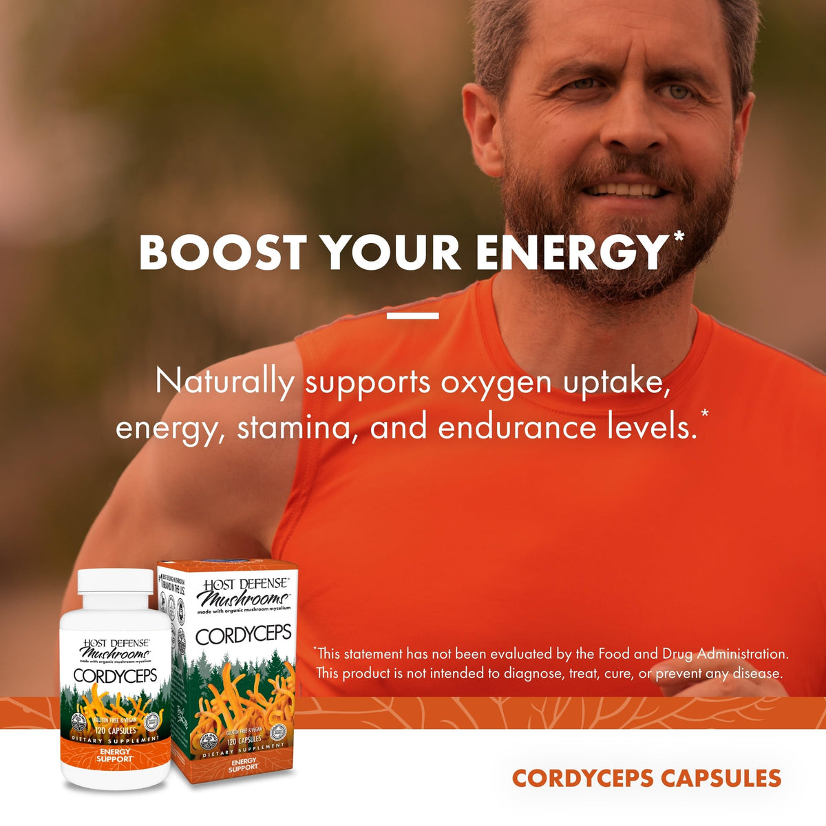 Capsules de Cordyceps Host Defense dans un bol