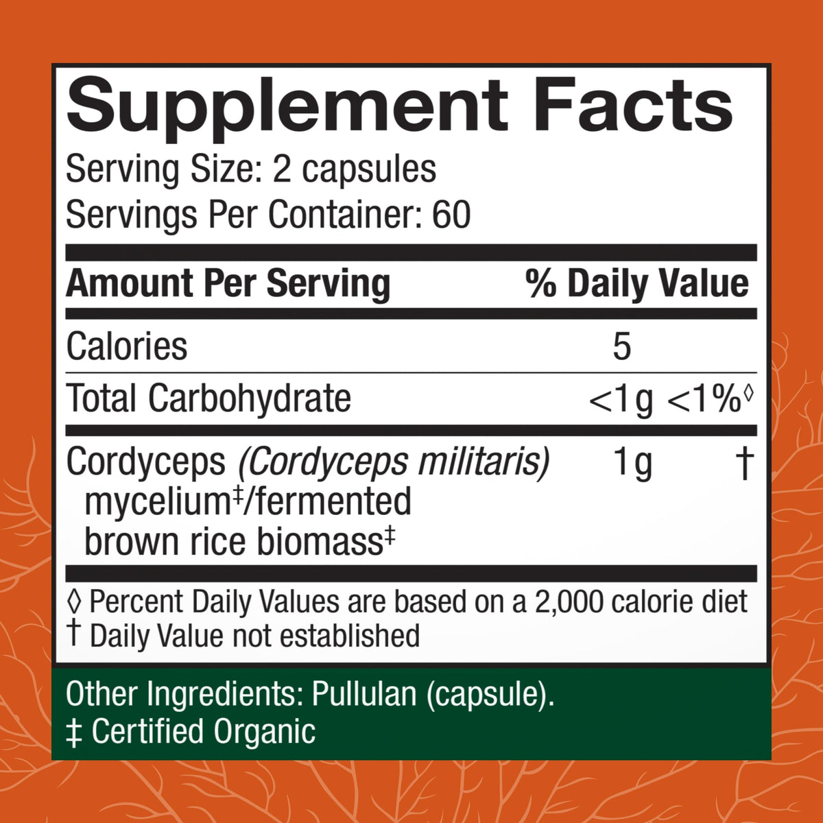 Capsules de Cordyceps Host Defense sur une surface en bois
