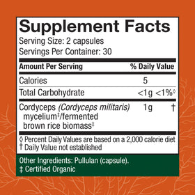 Capsules de Cordyceps Host Defense sur une table