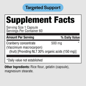 Capsules de Cranberry 500 mg PureFormulas sur une surface blanche