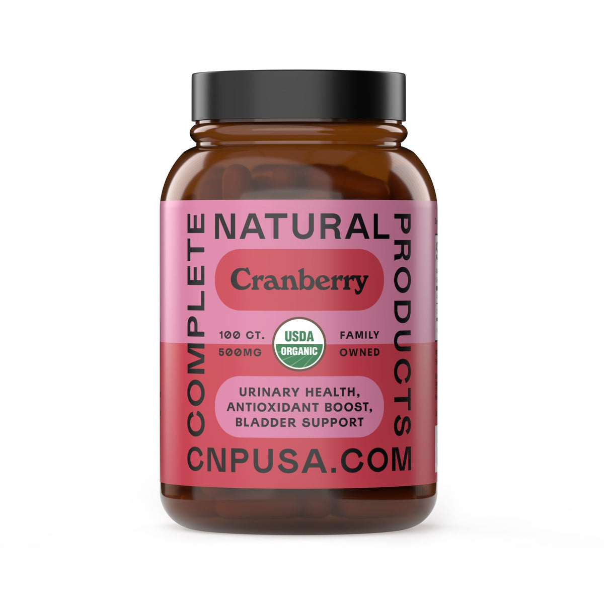 Capsules de cranberry bio 500mg vue de face