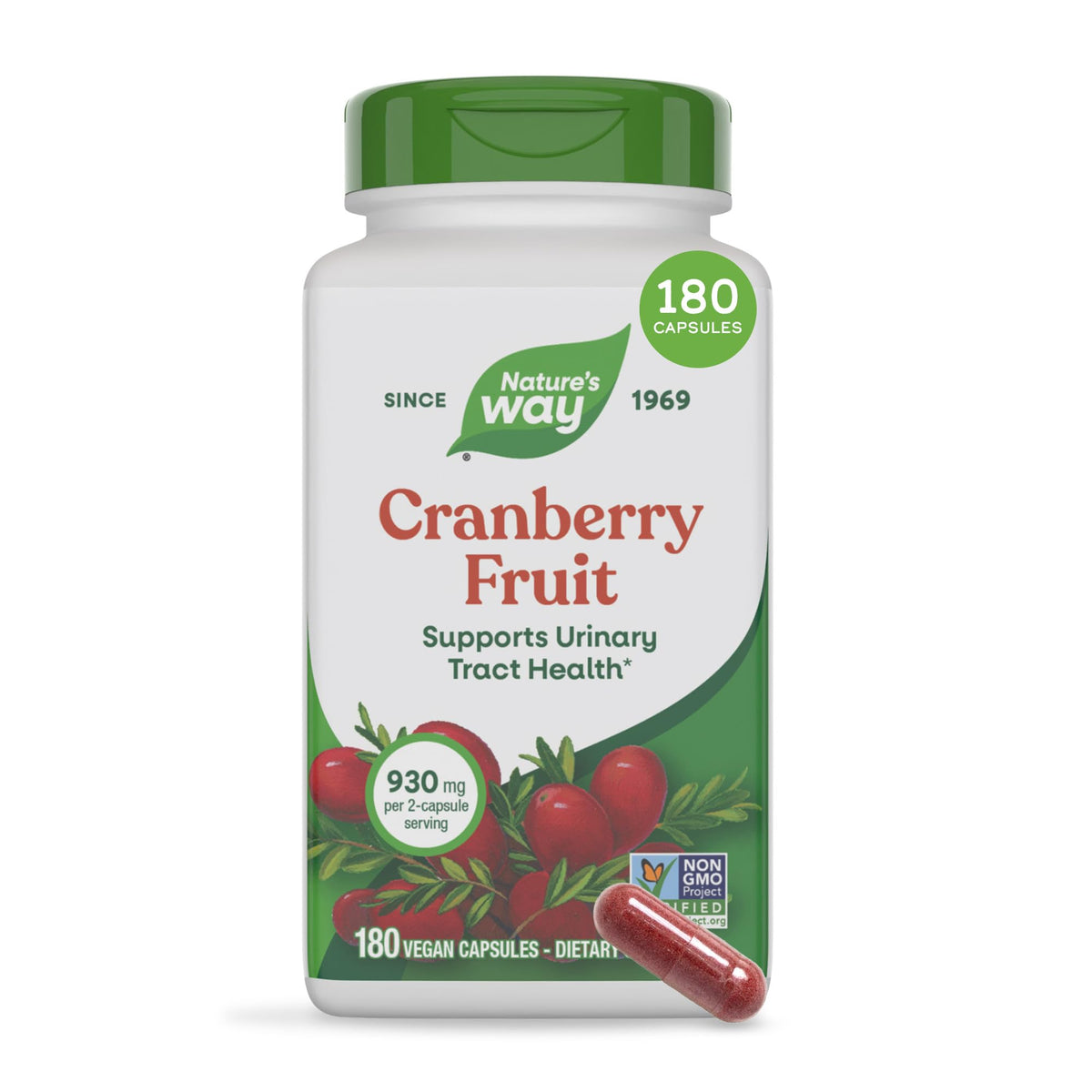 Capsules de Cranberry Nature's Way 930 mg, emballage avant