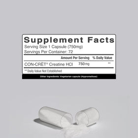 Capsules de créatine HCl CON-CRET avec un fond de bureau