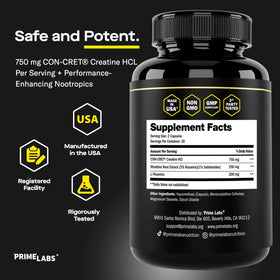 Capsules de Créatine HCl Labs sur fond blanc