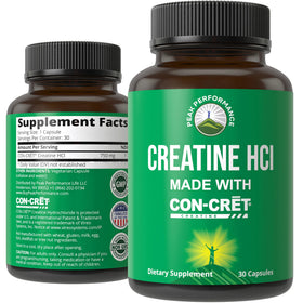 Capsules de créatine HCl Peak Performance CON-CRET 50g, vue de face