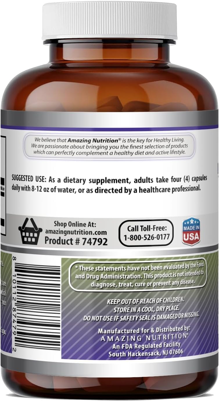 Capsules de créatine monohydrate Amazing Nutrition sur un fond neutre