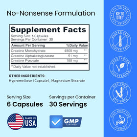 Capsules de créatine monohydrate prêtes à être prises