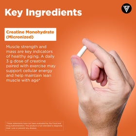 Capsules de créatine Vital Vitamins sur fond blanc