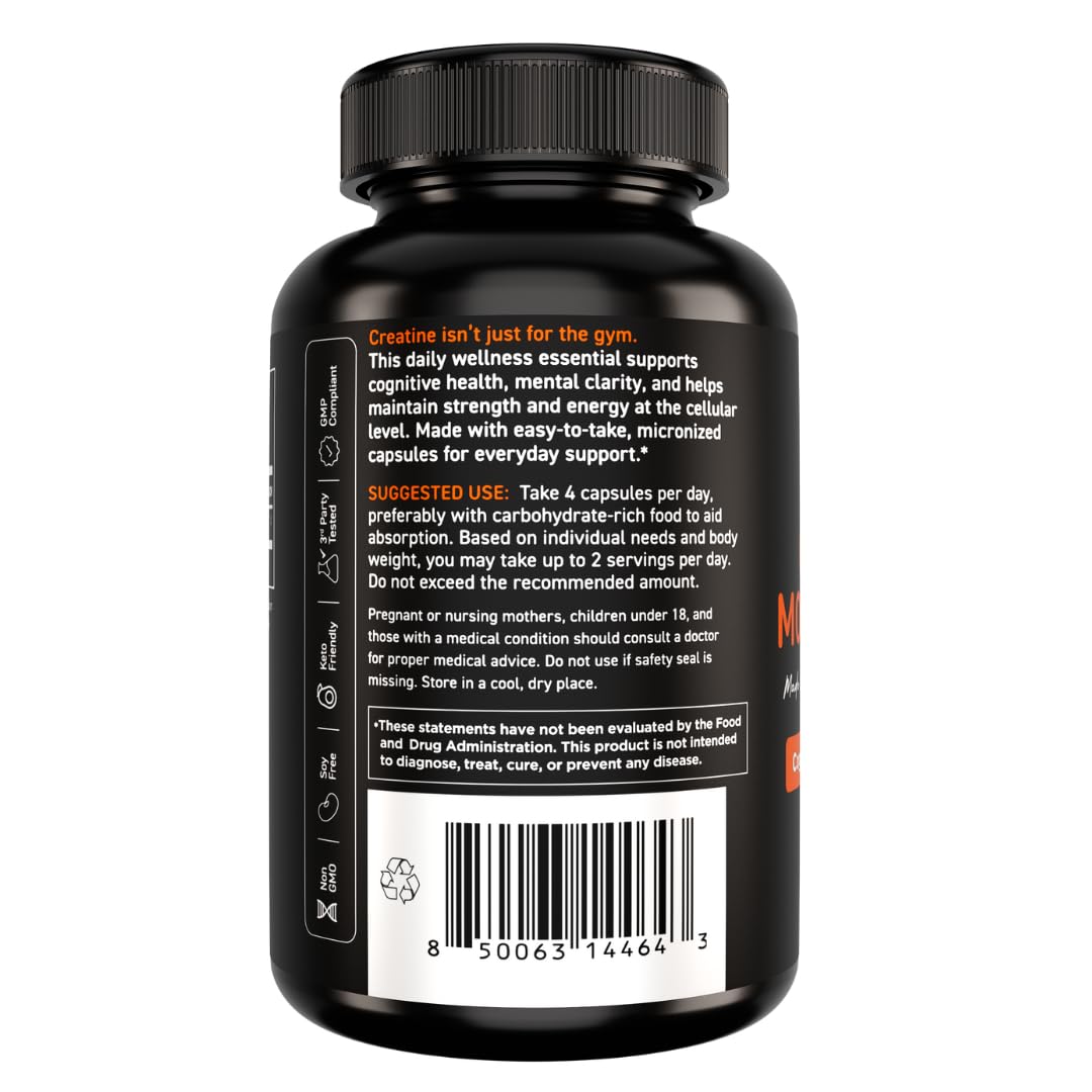Capsules de créatine Vital Vitamins sur une table