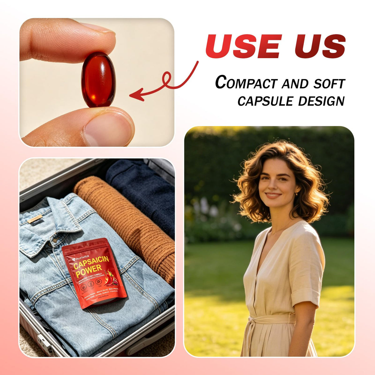 Capsules de CURAIY Aurivita dans une main