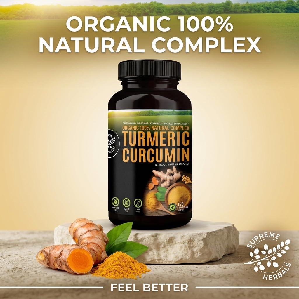 Capsules de Curcuma Bio 500mg de HERBALS avec des ingrédients naturels