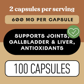 Capsules de Curcuma Bio 600mg avec un fond naturel