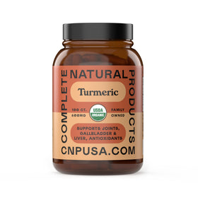 Capsules de Curcuma Bio 600mg de Complete Natural Products vue de face