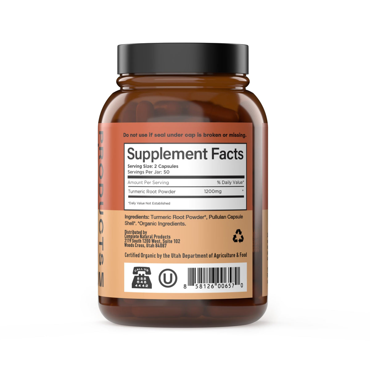 Capsules de Curcuma Bio 600mg sur une table en bois