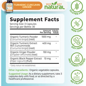 Capsules de Curcuma Bio prêtes à être consommées